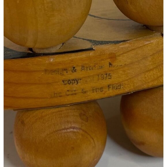 Vintage Wooden Push Toy Humorous Snail Design With Character Rider 1975 - Picture 8 of 8